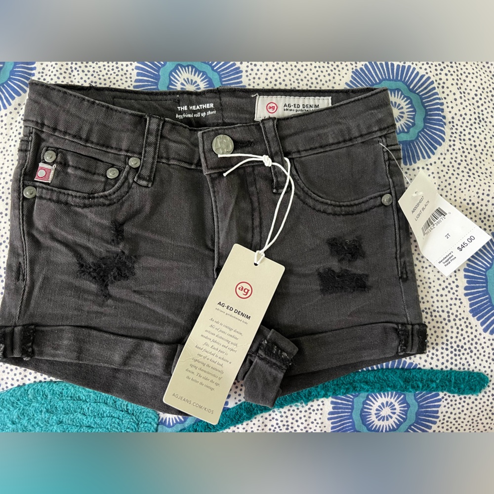 NWT AG Adriano Goldschmied Toddler Black Jean Shorts 2T